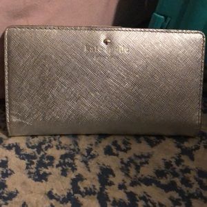 Pale Gold Saffiano Kate Spade Bifold Wallet